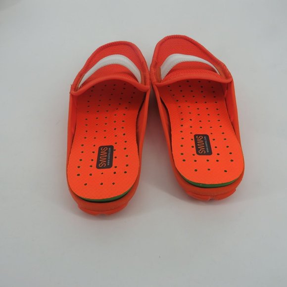 Swims Unisex Orange Lightweight Slip On Slides Loafer Men Size 7 New $148 - Picture 4 of 8